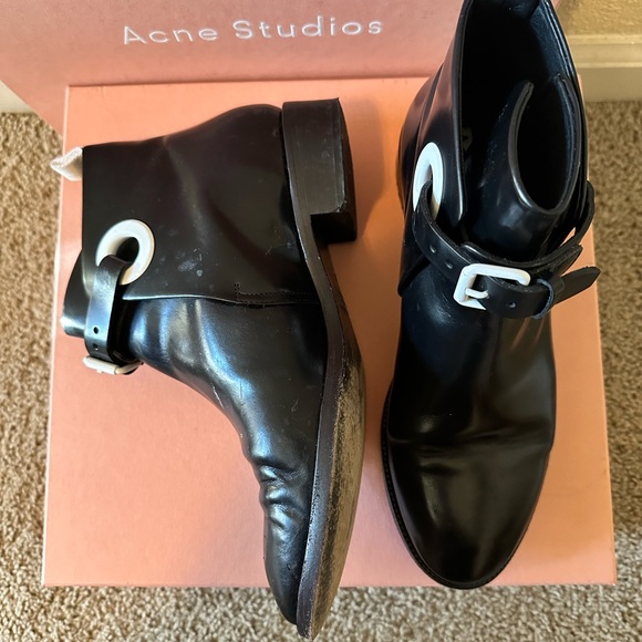 Acne Studios black leather chelsea ankle boots 39 (Allea) - Picture 1 of 9